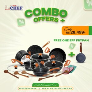 Chef Nonstick Marble Coated 3-Layer Taper Series Gift Pack Set with Free Extra one Egg Mini fypan