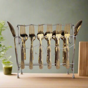 Chef Stainless Steel 29 Pcs PVD Coating Cutlery Set With Stand - New SV