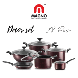 DECOR NONSTICK COOKWARE SET 18 PCS - Magno Cookware