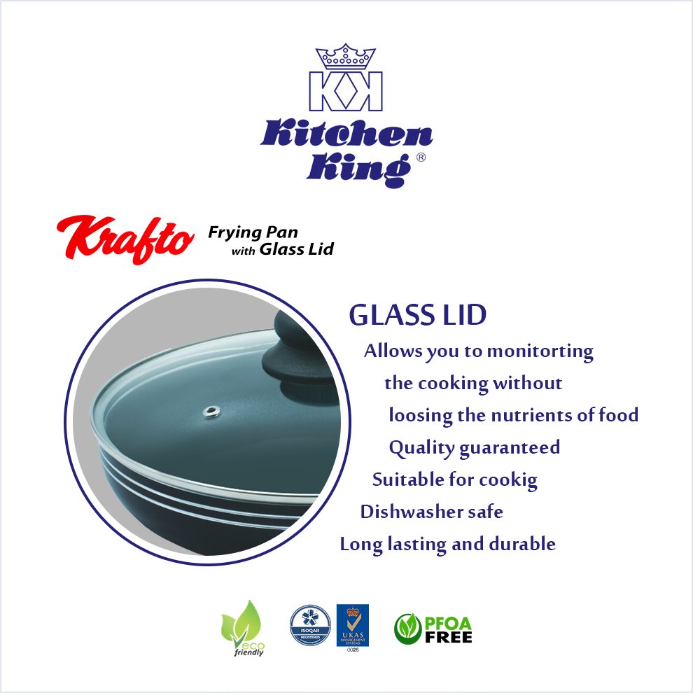 Fry Pan Krafto with Glass Lid - 30cm