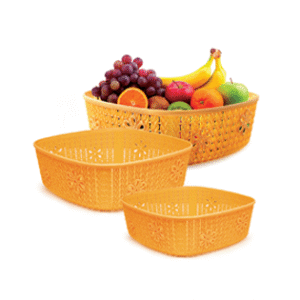 Knit Fruit Basket | Breathable Plastic Storage Basket