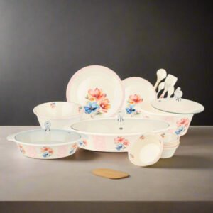 Majestic Luxury Crystal Coated Melamine Dinner Ware 72 Pcs Dinning Set - 8 Persons Serving -309