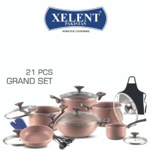MARBLE GRAND SET 21PCS MUSTARD - Magno Cookware