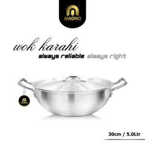Wok/Karahi 30cm Metal Finish - Magno Cookware