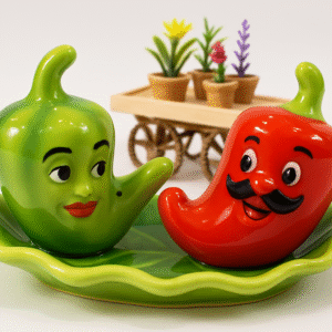 MR & MRS CHILLI Salt And Pepper Set With Tray
