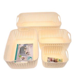 Estillo Multipurpose Vanity Shelf Plastic Storage Baskets