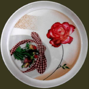 Melamine Serving Tray, Serving Thaal Round Shape Printed Design - Multicolor