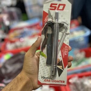 METALLIC GAS STOVE SPARK LIGHTER - SILVER IGNITER TOOL WITH NO REFILL NEEDED, INCLUDES BONUS SMALL KNIFE - TOP-QUALITY KITCHEN APPLIANCE FOR INSTANT FLAME IGNITION