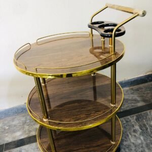 Tea Trolley circular model Three Shelf